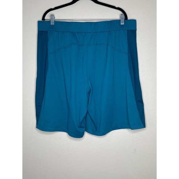 The North Face Shorts Athletic Mens XXL Performance Stretch Aqua Teal Orange - Picture 3 of 5